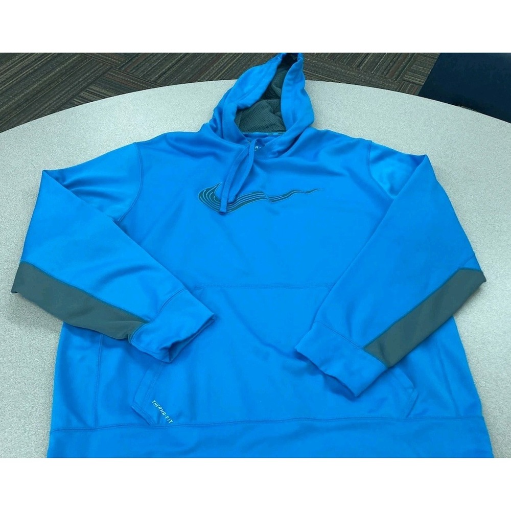 Nike Dri-Fit Men's Blue Abyss Thermal Essential Graphic Hoodie Size XL